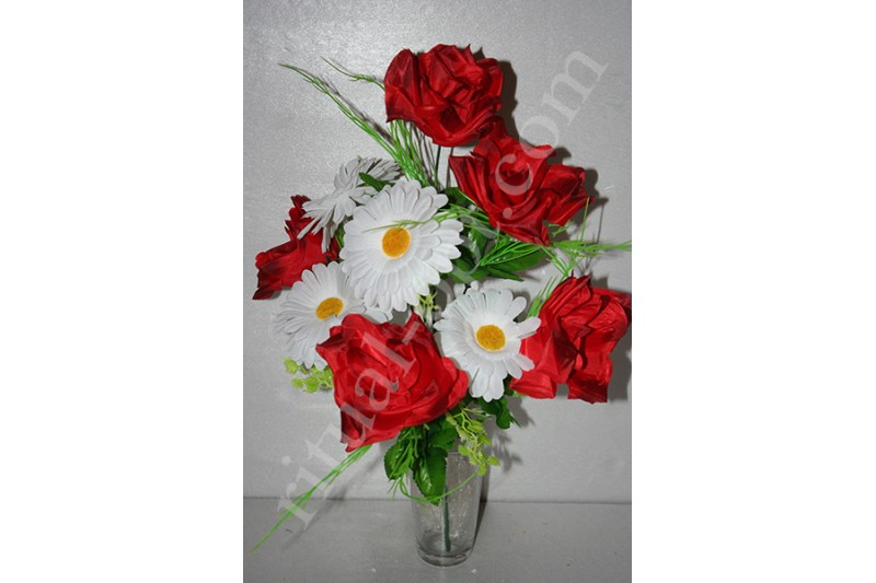 Букет троянди та ромашки №434